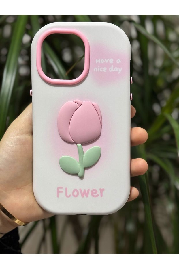 iPhone 13 Pro Max Compatible Shockproof 3D Tulip Embossed Phone Case