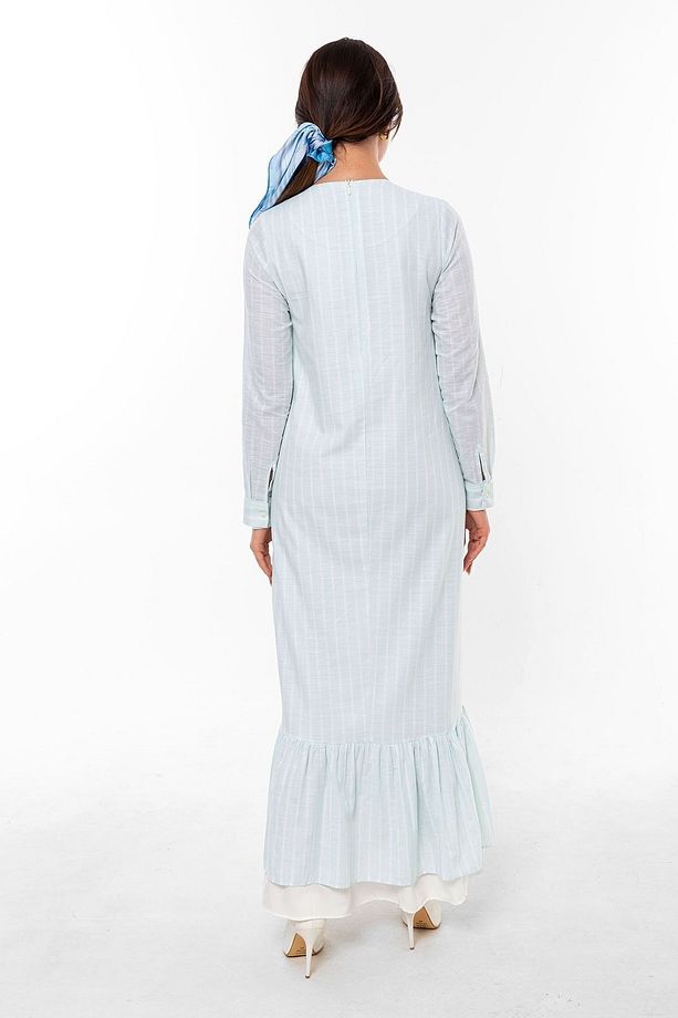 Neva %100 Pamuk Kadın Elbise Maxi (140CM) Boy Astarlı 1020-1 - 6