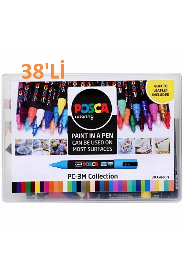 Posca Set of 38 Markers Pc-3M (0.9-1.3mm) Poska Pc3M Pc - 3m