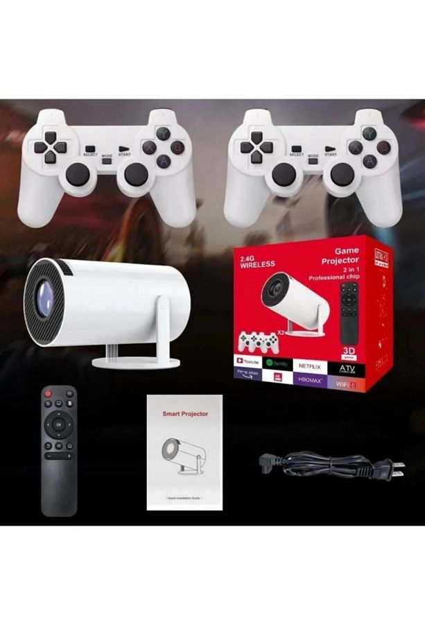 Oyun Konsollu Projektör 2 In 1 Game Projektor Yeni Nesil Taşınabilir Projeksiyon Cihazı - 4