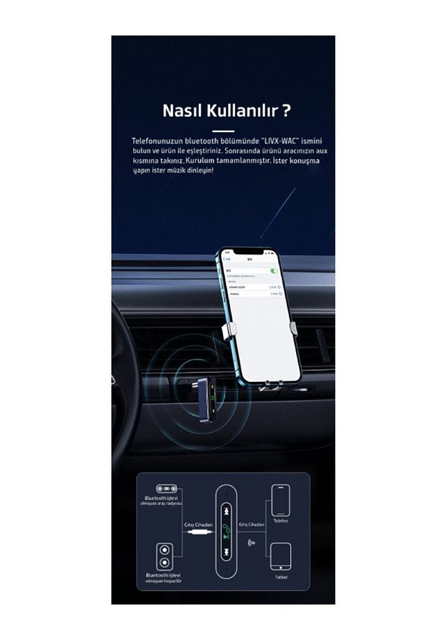 Quick Bluetooth 5.0 Receiver 3.5mm Jack Aux Wireless Audio Araç Kiti Mikrofonlu -wac Wxqy-01 - 7