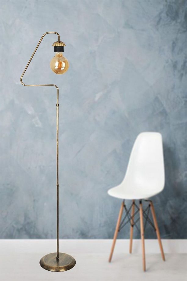Aydınlatma Lambader Retro Üçgen Kasa Siyah Sarı Patine 51628 - 2