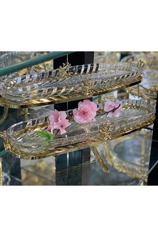 Gold 2 Katlı Sunumluk Cam - 3