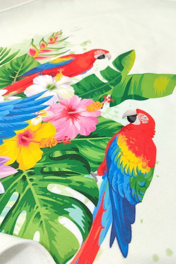 Parrot Flower Dijital Baskılı 75x150 Cm Plaj Havlusu - 5