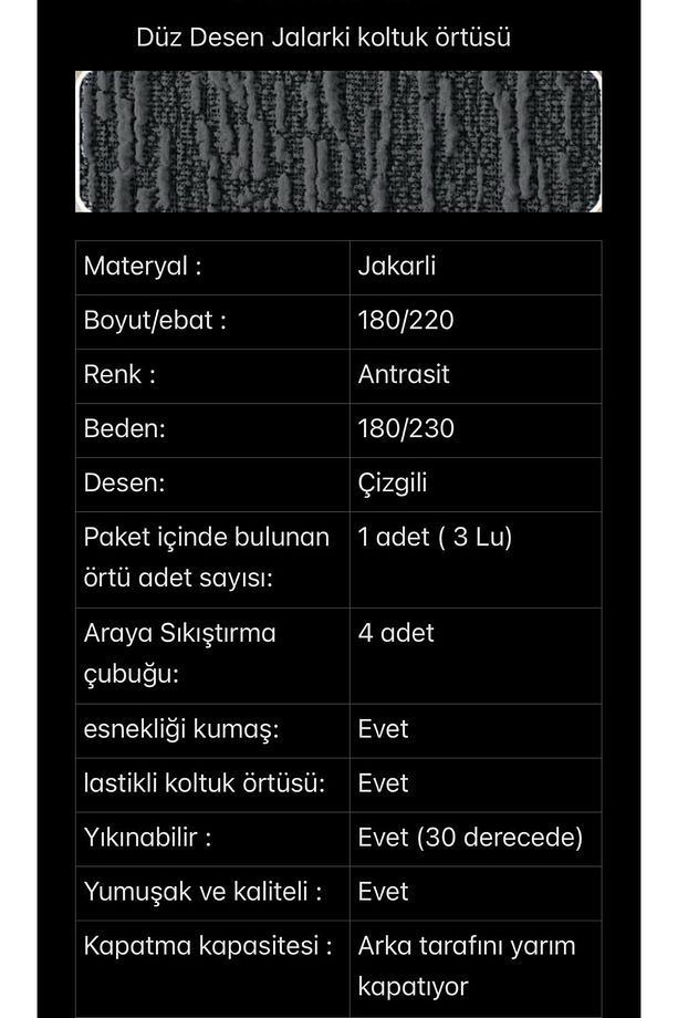 Jakarlı 3 Kişilik Lastikli Kanepe Örtüsü | Lastikli Koltuk Örtüsü | koltuk kılıfı | koltuk ortusu - 4