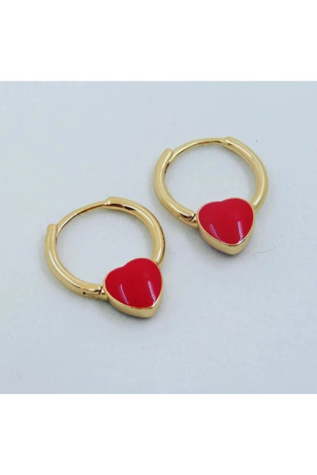 Gold Steel Small Size Heart Earrings