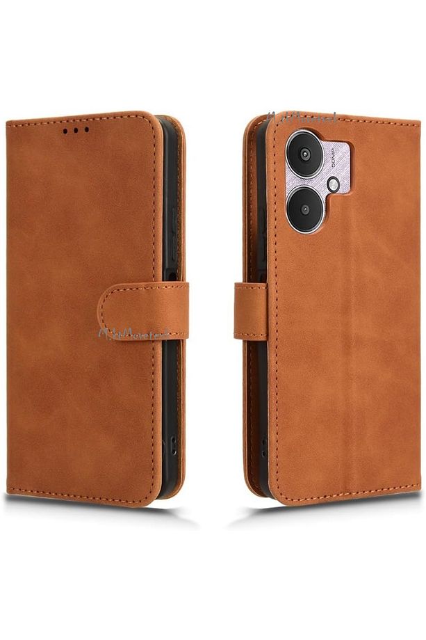 Xiaomi Redmi 13C Kılıf 360 Tam Kaplar Deri Dokulu Kapaklı Cüzdan Standlı Kartvizitli Tank Zırh Kapak - 1