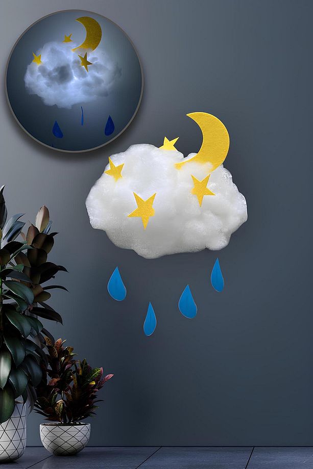 Çocuk Odası Gece Lambası Kendin Yap Bulutlu Dekoratif Gece Lambası 3 Farklı Modlu Gece Bulut Lamba - 1