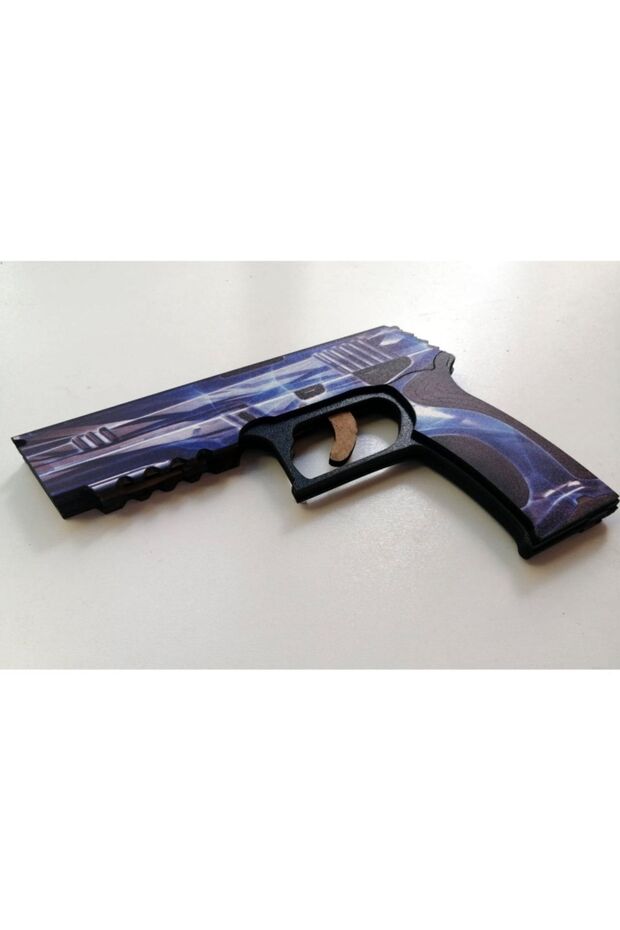 Ahşap Valorant Avalanche Skin Kaplamalı Tabanca Lastik Atar Oyuncak - 2