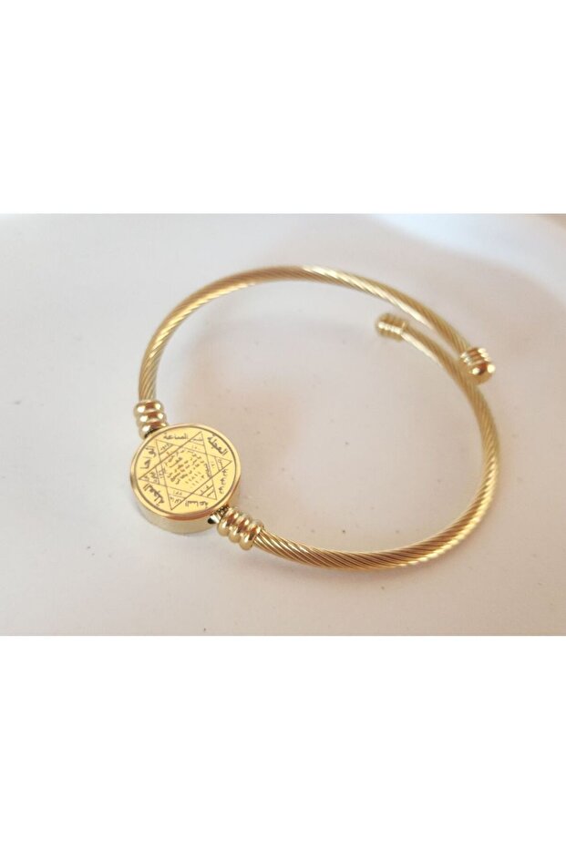 King Solomon's Seal numerical sequence unisex steel bracelet