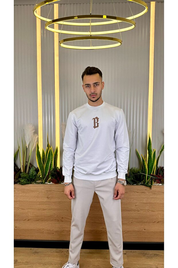 2 İplik Baskılı Sweatshirt - 1