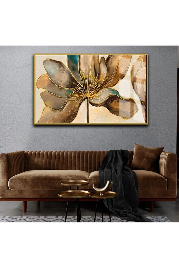 Hari̇kabi̇rev | The Loved Flower Painting 03 | Framed Tempered Glass Table Single Horizontal