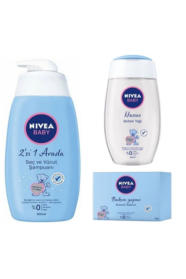 Set 500 Ml Şampuan + 200 Ml Bebek Yağı + 100 Gr Kremli Sabun - 1
