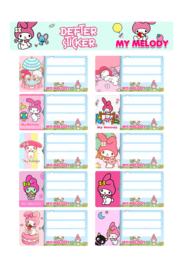 My Melody - ملصق دفتر الملاحظات - 1