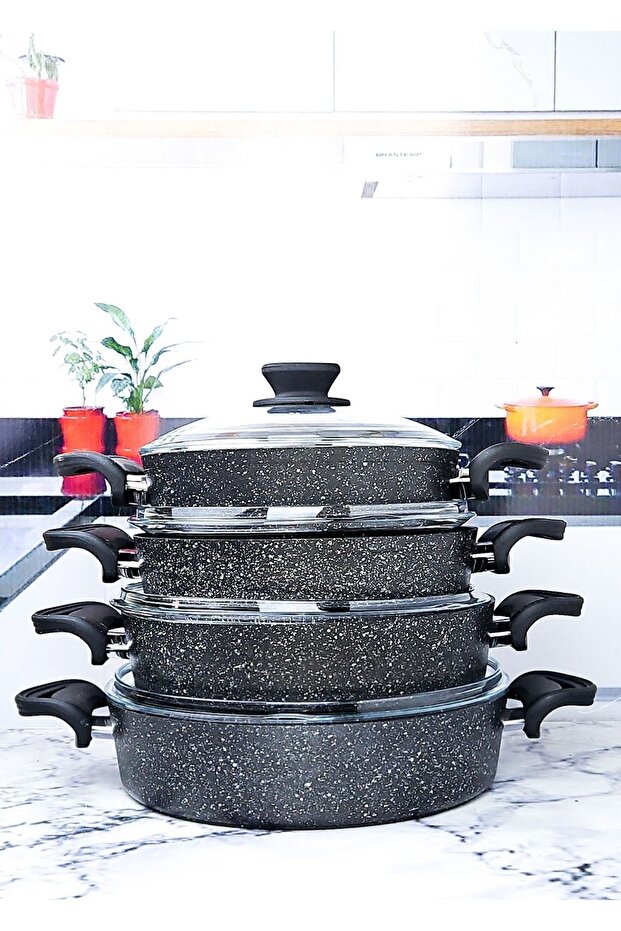 4-piece 8-piece 3mm crush granite carnival pot rice pot 22/24/26/28 cm