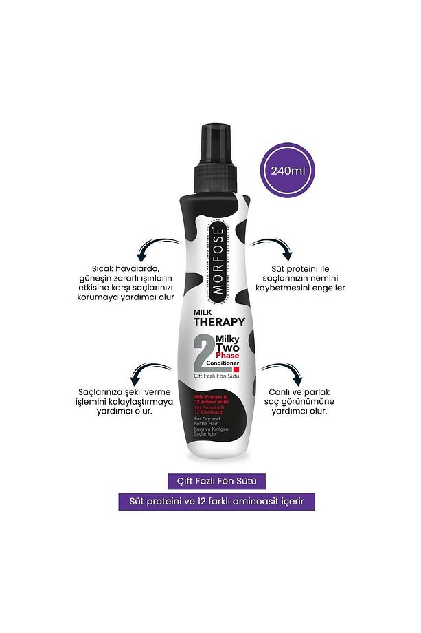Milk Therapy Maske 500Ml+ Parfüm + Fön Suyu 240ml+ Şampuan 1000ml+ Kuru Şampuan + Sprey 75ml+ Tarak - 4