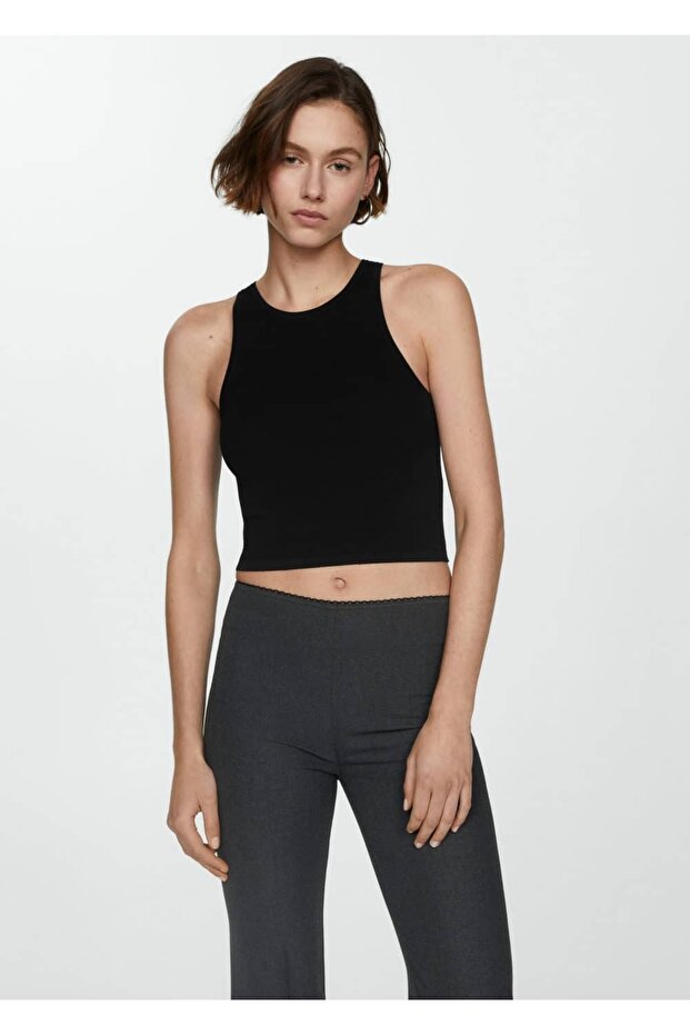 Askılı triko bluz - 1