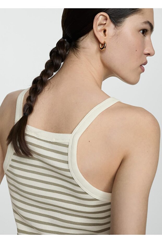 Ριγέ πλεκτό μπλούζα - 7