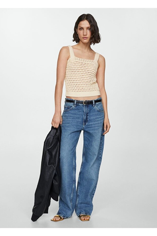 Askılı kroşe bluz - 2