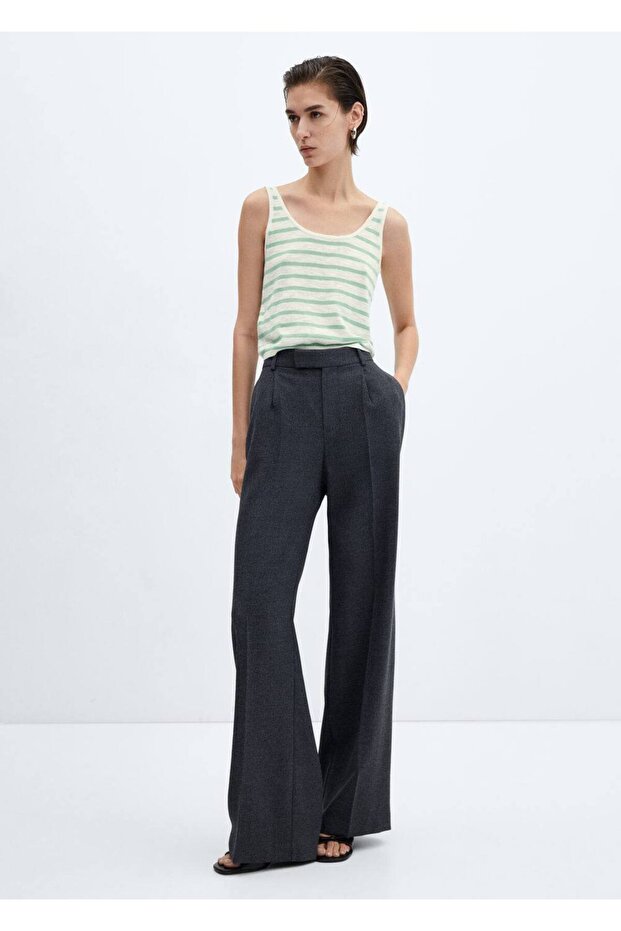 Çizgili Triko Bluz - 2