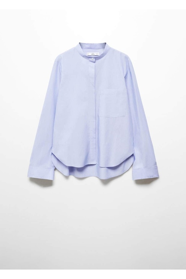 Düğmeli pamuklu bluz - 3