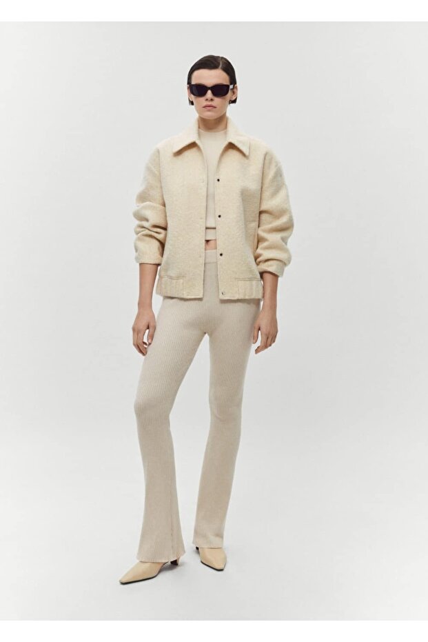 Gerippte Hose mit weitem Bein - 8