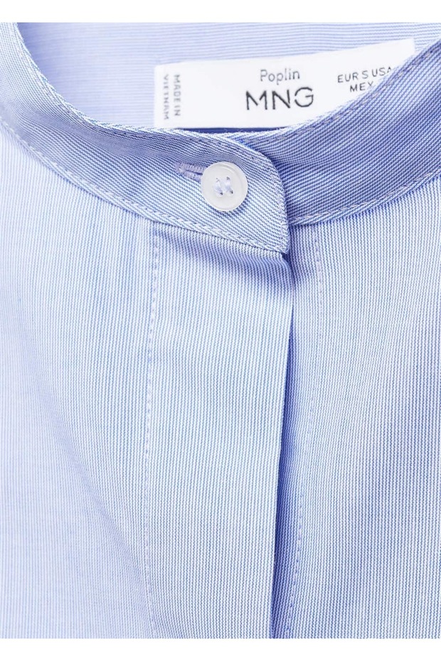 Düğmeli pamuklu bluz - 6