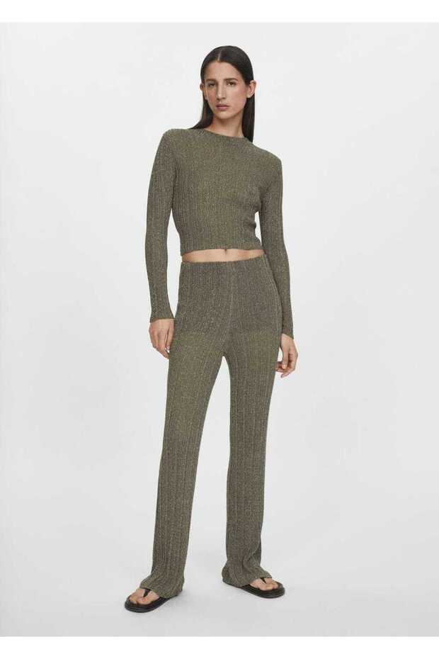 Düz lureks triko pantolon - 6