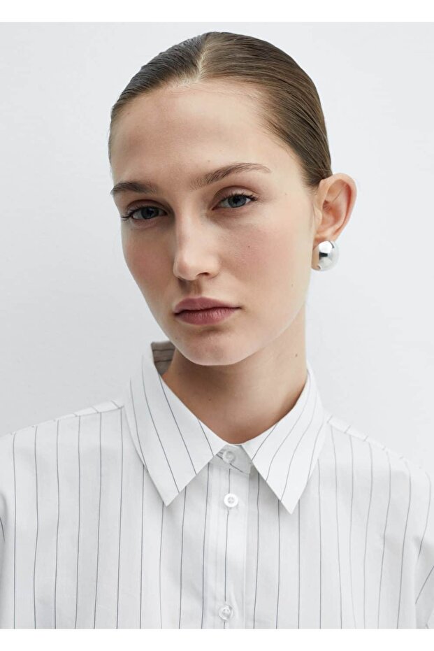 Çizgili düğümlü gömlek - 5