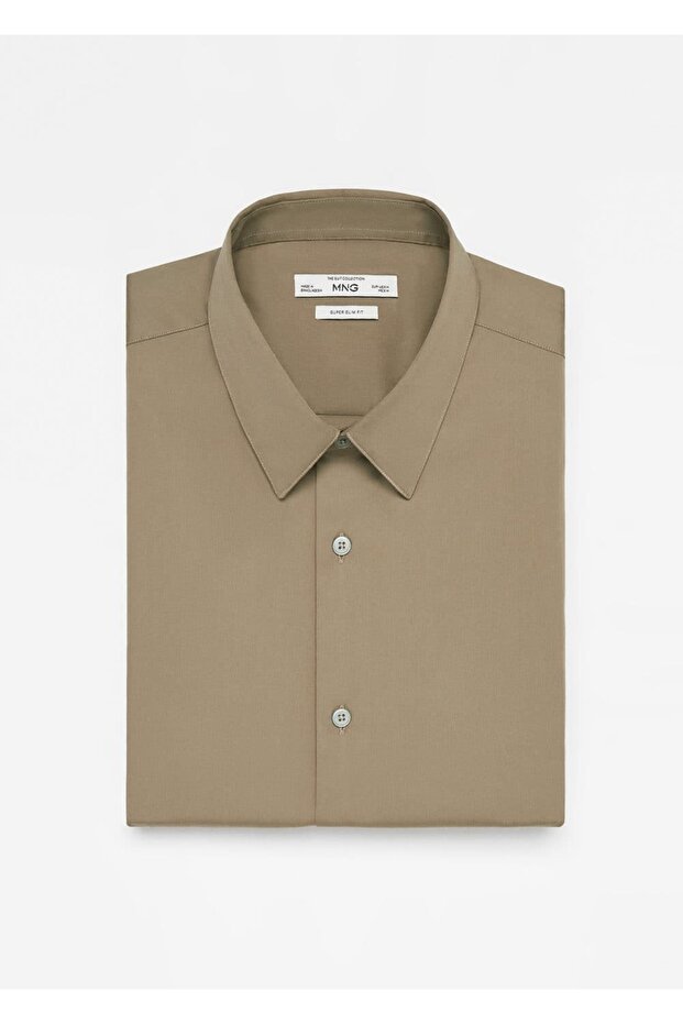 Süper slim fit poplin gömlek - 6