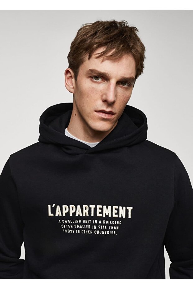 İşlemeli kapüşonlu sweatshirt - 5