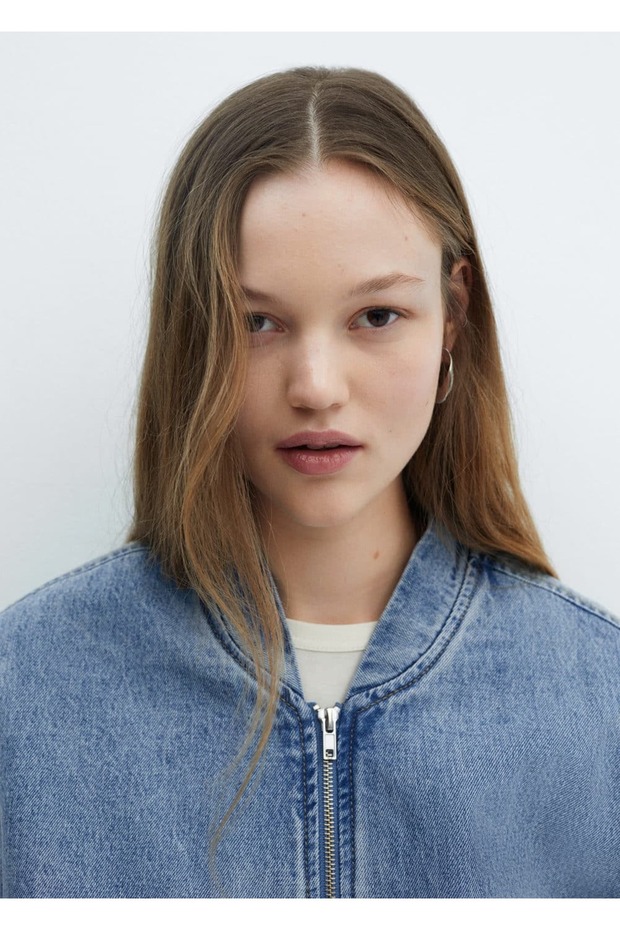 Denim bomber ceket - 5