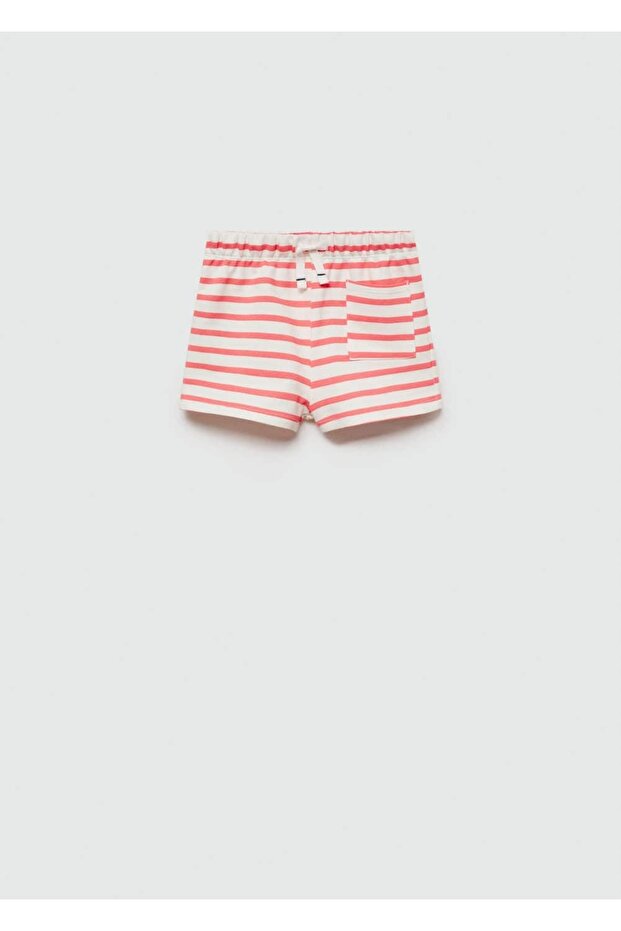 Çizgili Pamuklu Şort - 1