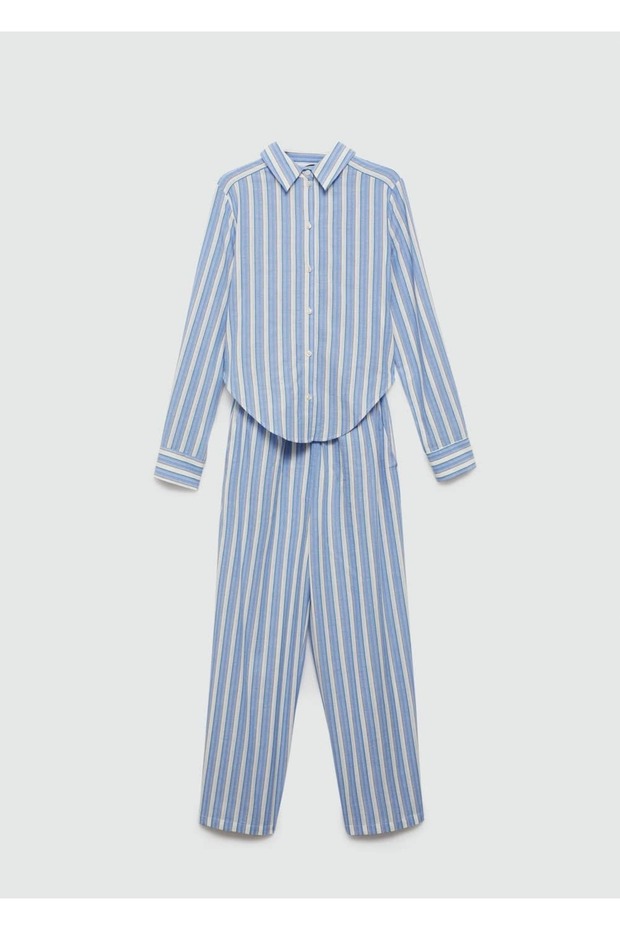 Çizgili gömlek tulum - 3