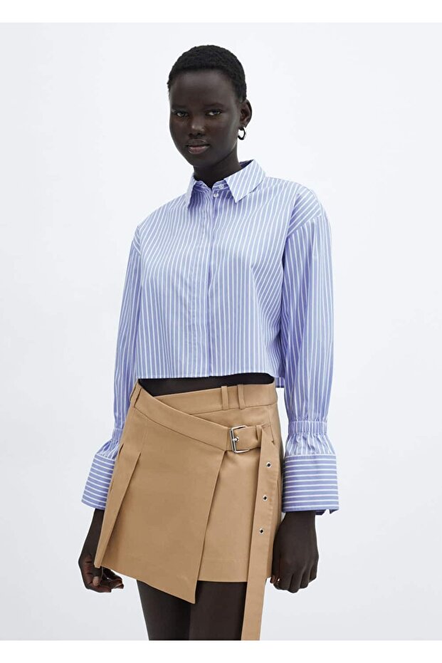 Tokalı Pilili Etek - 1