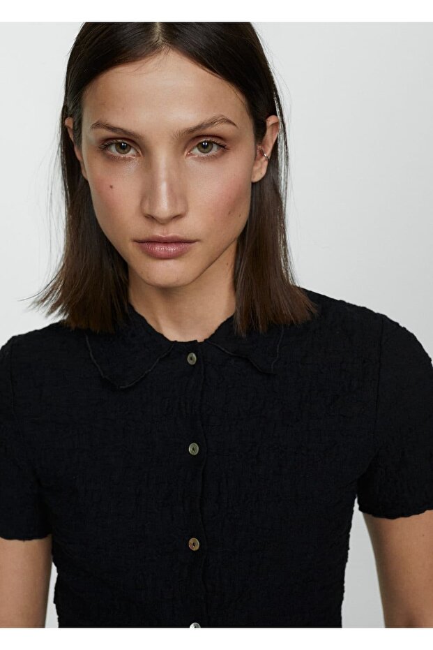 Pamuklu dokuma tişört - 5