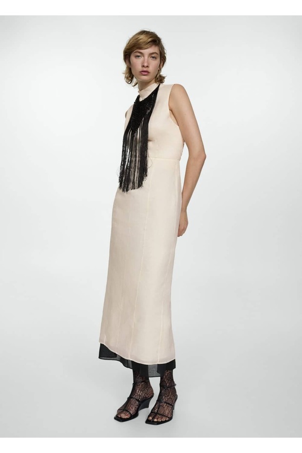 Sırtı açık rami elbise - 2