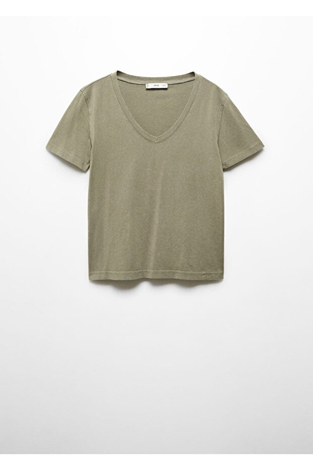 Yıkanmış pamuklu tişört - 3