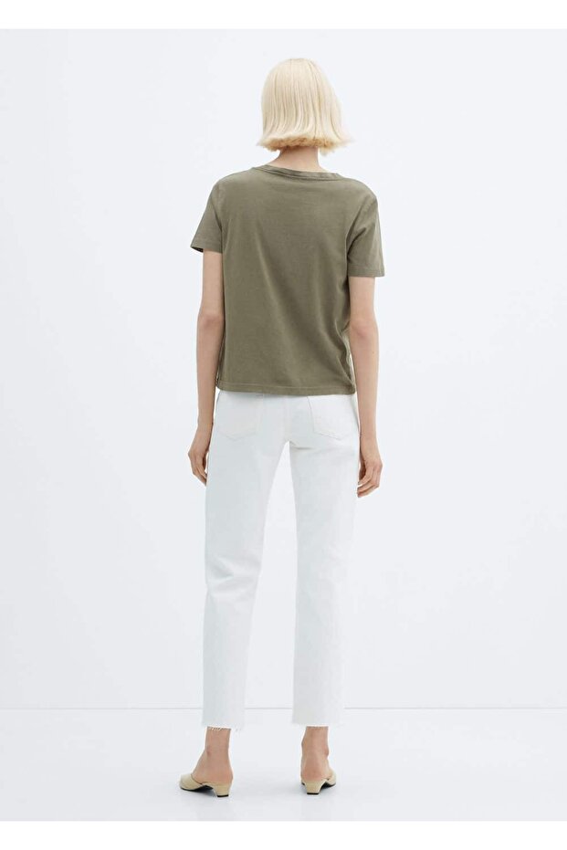 Yıkanmış pamuklu tişört - 4