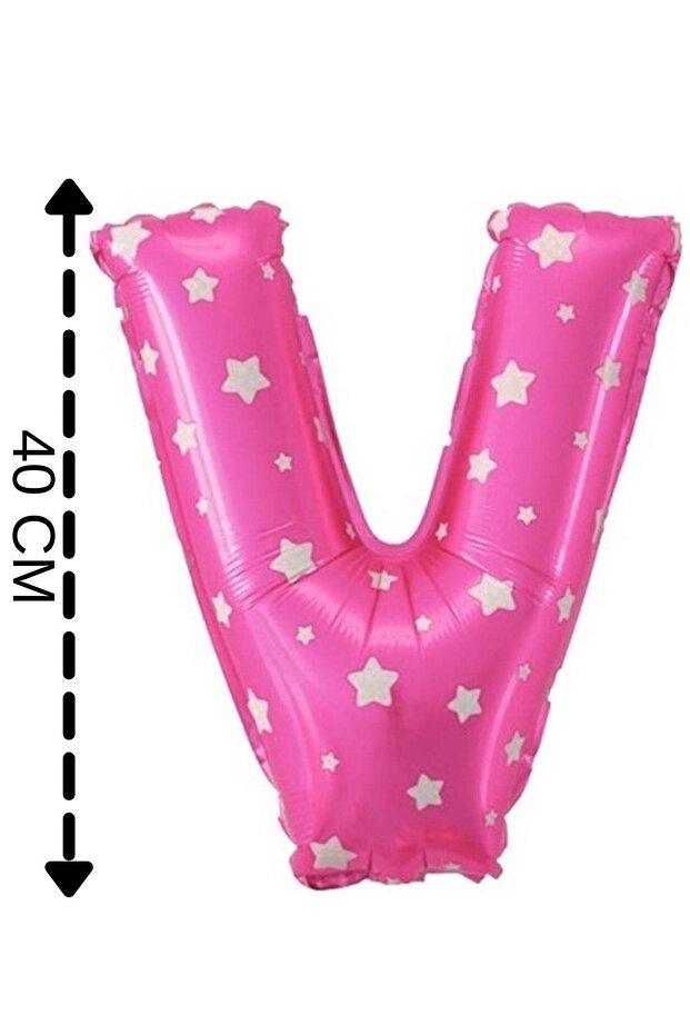 Foil Balloon Letter V Helium Balloon 40 Cm Pink Color