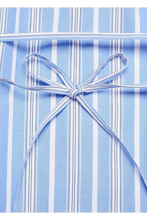 Fiyonklu çizgili bluz - 6