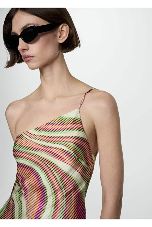 Gemustertes Satinkleid - 5