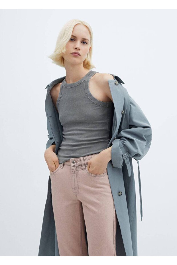 Düz kesim crop jean - 5