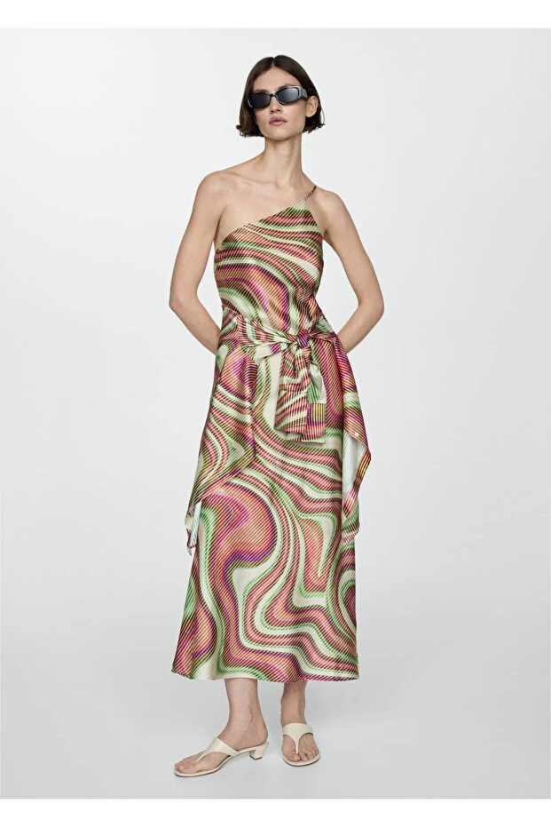 Gemustertes Satinkleid - 7