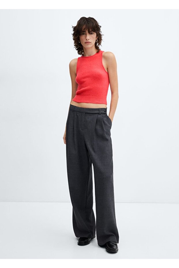 Askılı triko bluz - 2