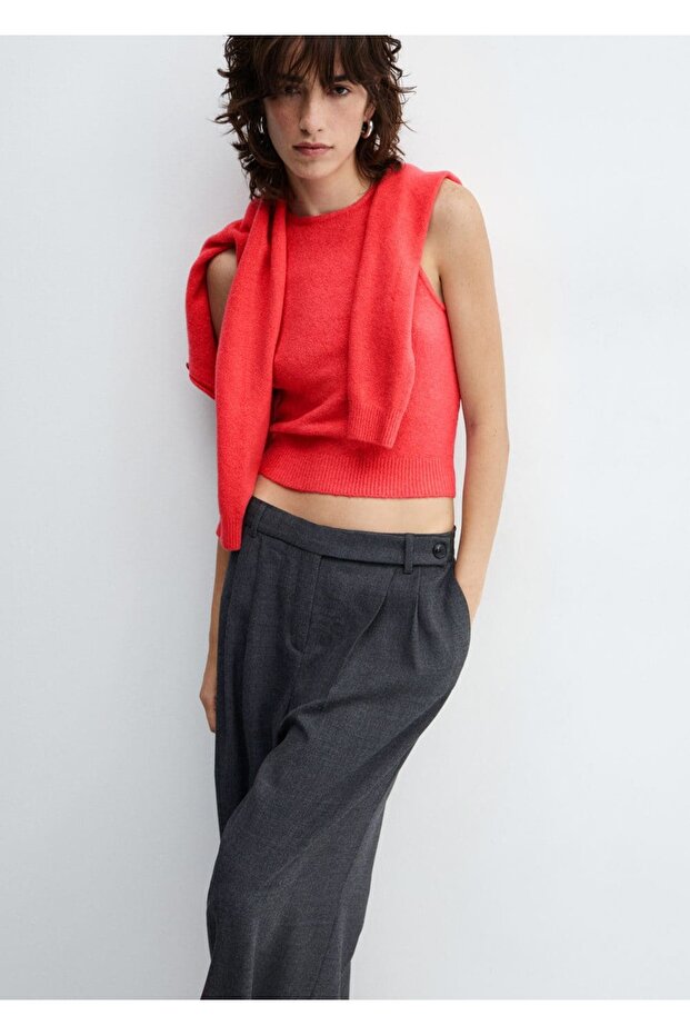 Askılı triko bluz - 7