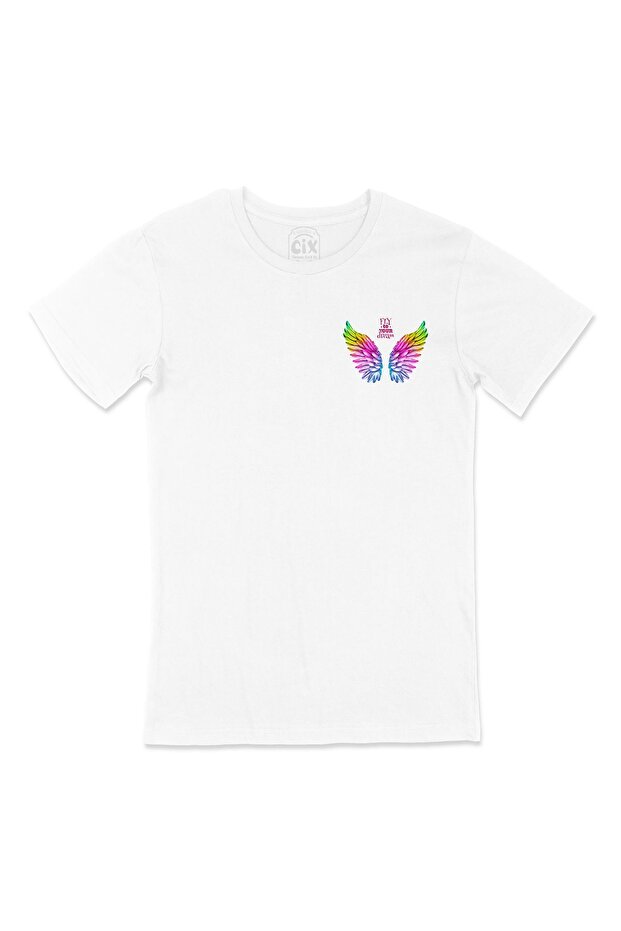 Fly to Your Dreams - Colorful Winged Pocket Logo Design White T-Shirt