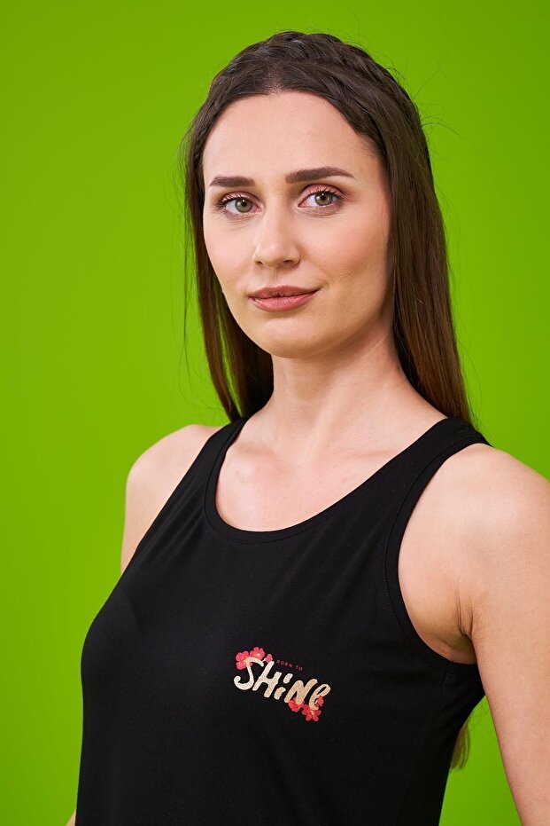 Pijama 23232 Kadın Desenli Askılı Şort Takım - 4