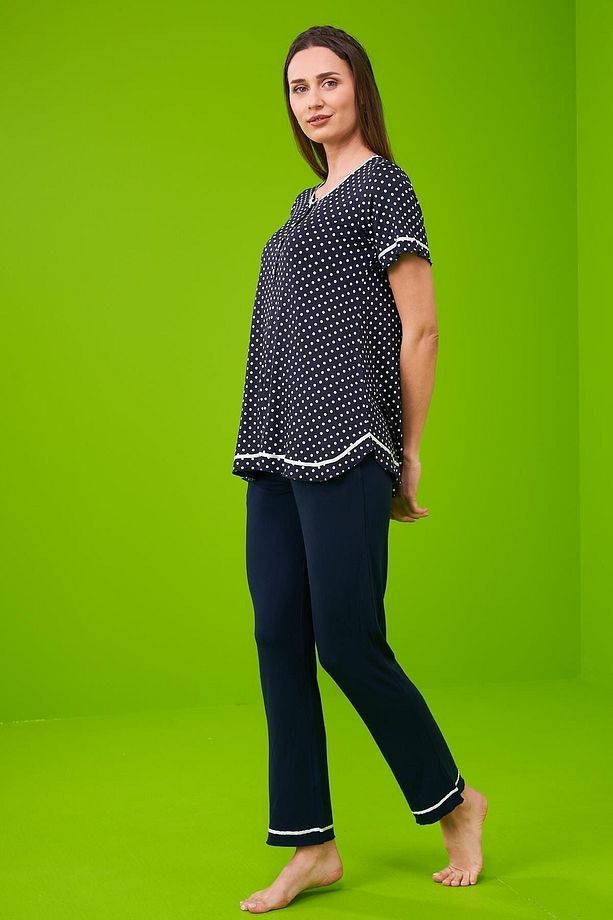 23196 Kadın Patlı Puanlı Pijama Takım - 3