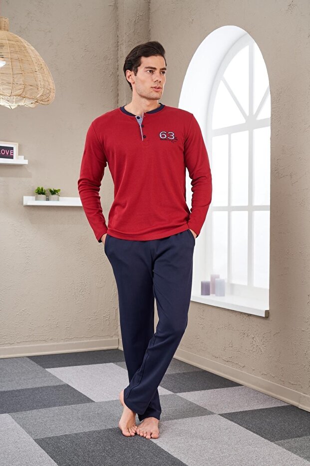 23701 Erkek Patlı Pijama Takım - 2